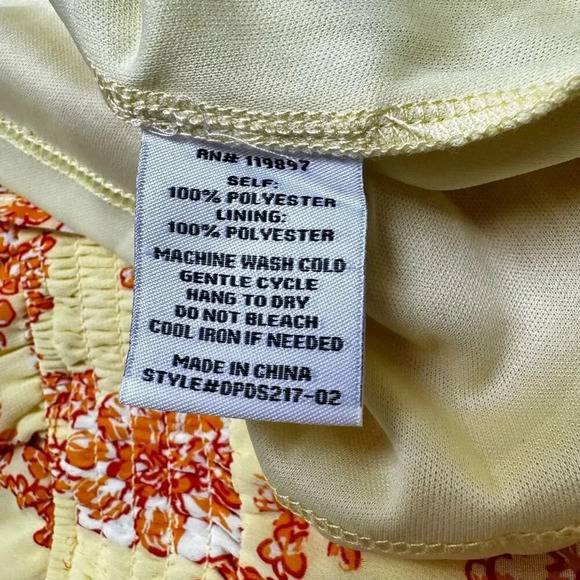 NWT Collective Concepts Smocked Waist Halter Dress Yellow Orange Floral SZ XL - Picture 9 of 10